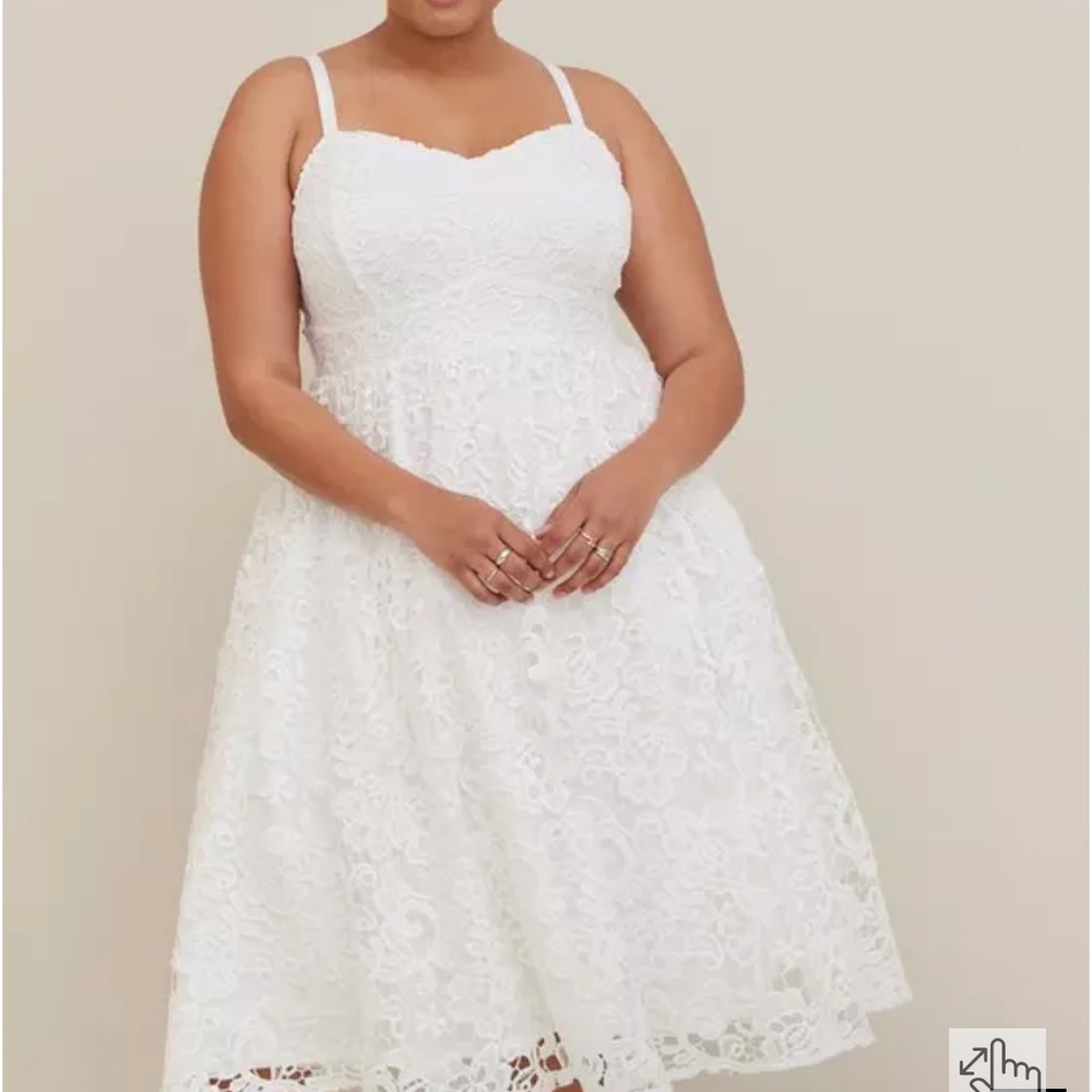 Torrid White Lace Midi Dress